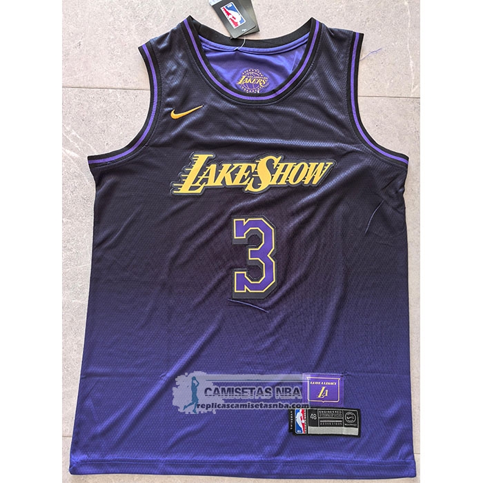 Camiseta Los Angeles Lakers Anthony Davis NO 3 Ciudad 2024-25 Violeta